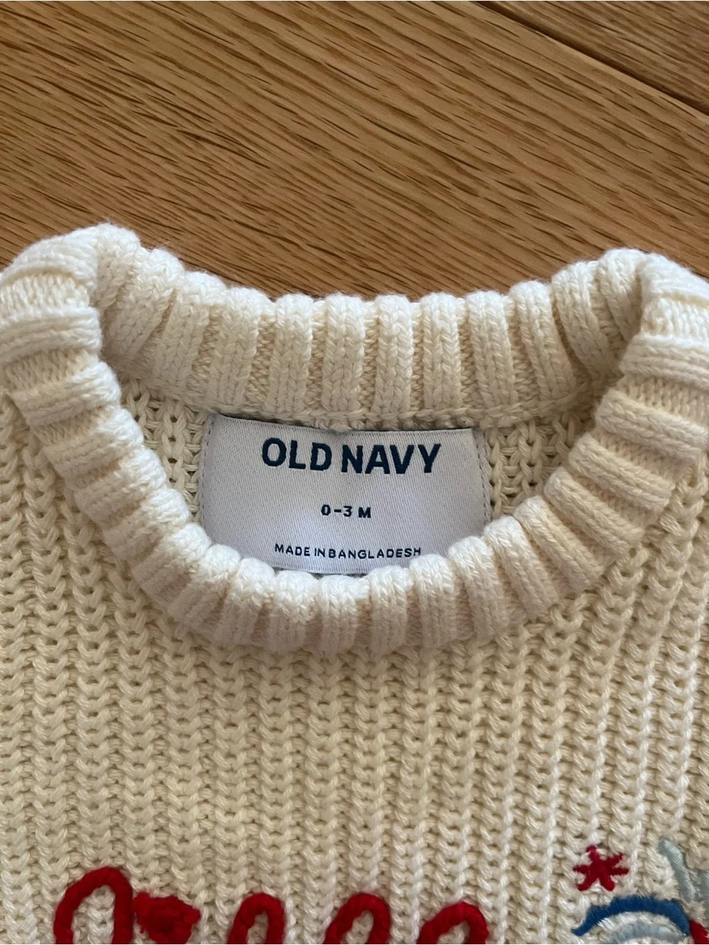 Old Navy Baby 2 Piece Knit Firecracker Sweater & Striped Bodysuit Set 0-3M NWT